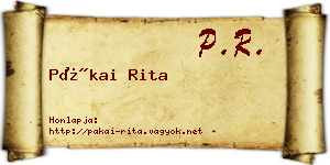 Pákai Rita névjegykártya