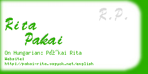 rita pakai business card